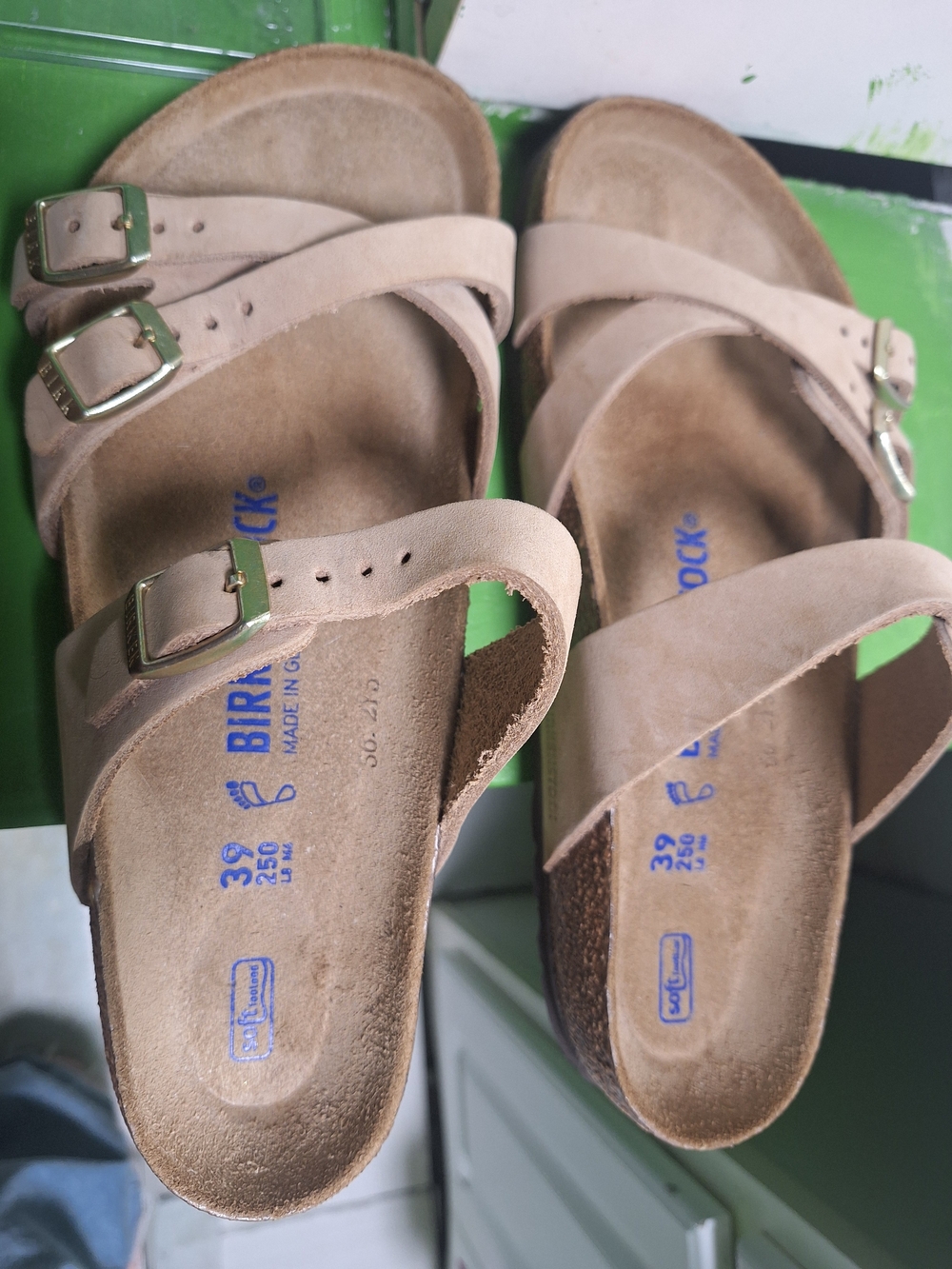 Birkenstock Women’s Beige Suede Arizona-Style Sandals